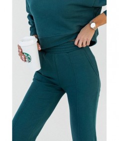 Zielone spodnie dresowe z przeszyciami Lamamia