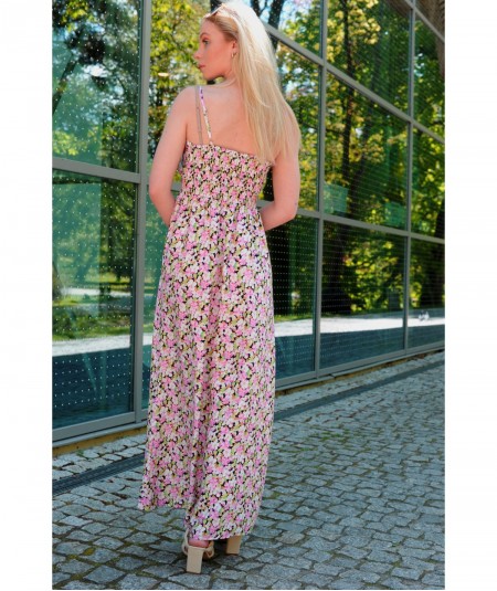 Bawełniana sukienka maxi w kwiatuszki Fiolala