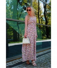 Bawełniana sukienka maxi w kwiatuszki Fiolala