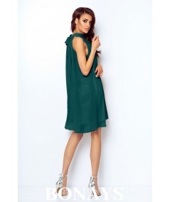 Przepiekna sukienka ze zwiewnego materiału - zielona