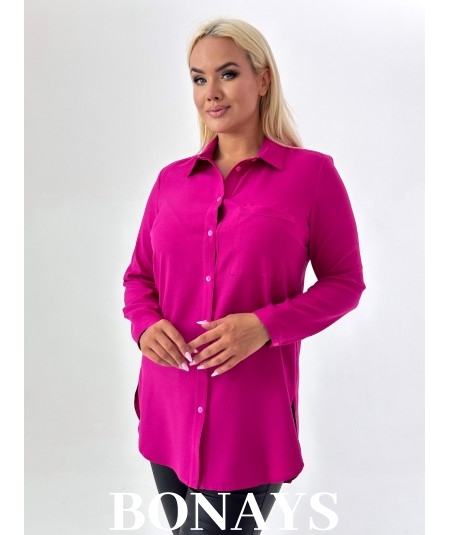 Różowa koszula o klasycznym stylu Plus size Emma