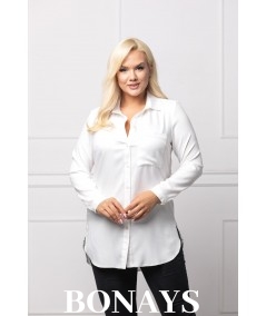 Biała koszula o klasycznym stylu Plus size Emma