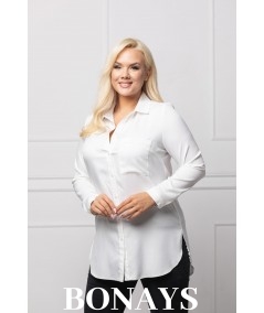 Biała koszula o klasycznym stylu Plus size Emma