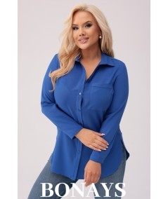 Niebieska koszula o klasycznym stylu Plus size Emma
