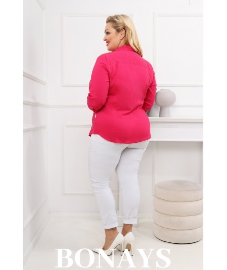 Elegancka klasyczna koszula różowa w rozmiarach Plus Size