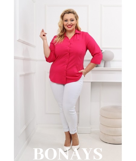 Elegancka klasyczna koszula różowa w rozmiarach Plus Size