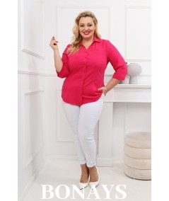Elegancka klasyczna koszula różowa w rozmiarach Plus Size