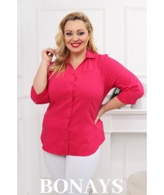 Elegancka klasyczna koszula różowa w rozmiarach Plus Size