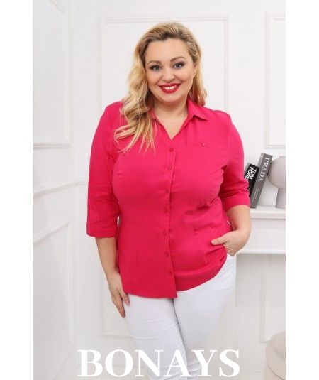 Elegancka klasyczna koszula różowa w rozmiarach Plus Size