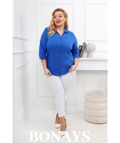 Elegancka klasyczna niebieska koszula w rozmiarach Plus Size