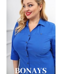 Elegancka klasyczna niebieska koszula w rozmiarach Plus Size