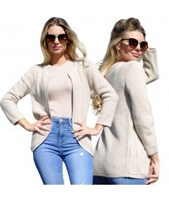 Beżowy sweter kardigan o kroju marynarki HETIENA