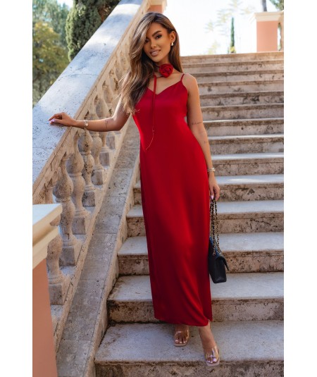 Bieliźniana Sukienka Maxi Glower - Elegancka i Stylowa czerwona