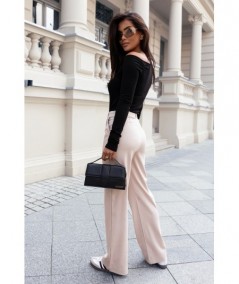 Czarna Bluzka longsleeve z marszczeniem Milan