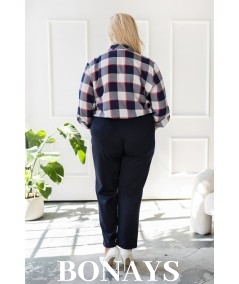 Koszula w kratę długi rękaw i zapinanie na guziki Plus Size
