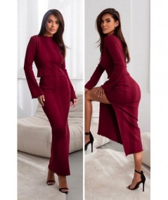 Bawełniany Komplet GAIA bluzka i spódnica maxi z rozcięciem