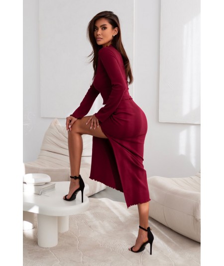 Bawełniany Komplet GAIA bluzka i spódnica maxi z rozcięciem