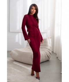 Bawełniany Komplet GAIA bluzka i spódnica maxi z rozcięciem