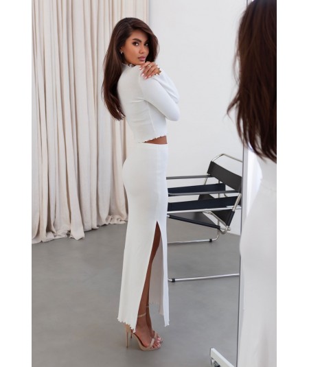 Bawełniany Komplet GAIA bluzka i spódnica maxi z rozcięciem