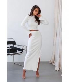 Bawełniany Komplet GAIA bluzka i spódnica maxi z rozcięciem