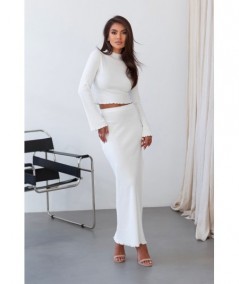 Bawełniany Komplet GAIA bluzka i spódnica maxi z rozcięciem