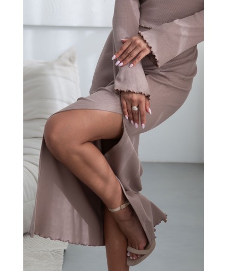 Bawełniany Komplet GAIA bluzka i spódnica maxi z rozcięciem