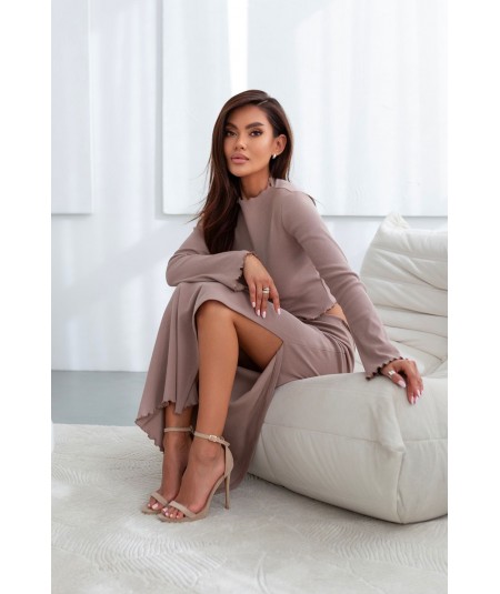 Bawełniany Komplet GAIA bluzka i spódnica maxi z rozcięciem