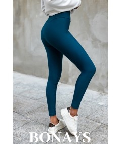 Legginsy damskie typu Push Up w kolorze morskim