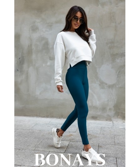 Legginsy damskie typu Push Up w kolorze morskim