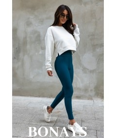 Legginsy damskie typu Push Up w kolorze morskim