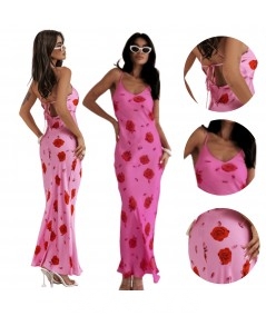 Bieliźniana Długa sukienka z odkrytymi plecami i wiązaniem w róże Lisa