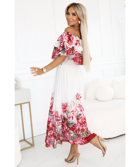 Kwiecista hiszpanka maxi o zwiewnym fasonie w stylu boho Lucia