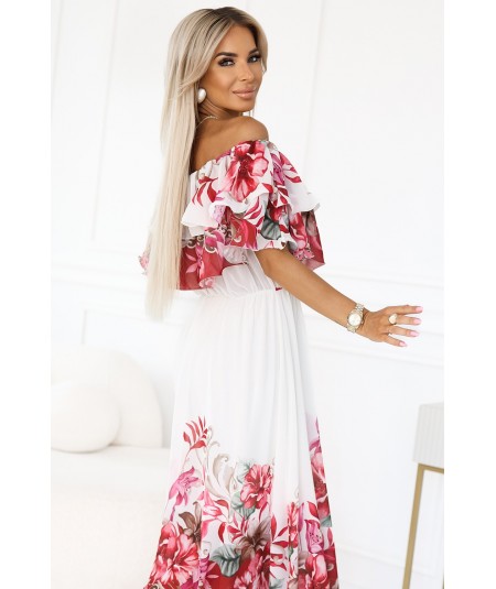 Kwiecista hiszpanka maxi o zwiewnym fasonie w stylu boho Lucia