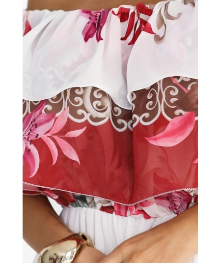 Kwiecista hiszpanka maxi o zwiewnym fasonie w stylu boho Lucia