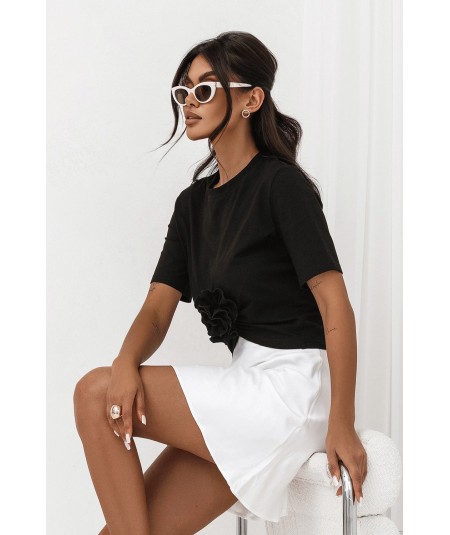 Kremowa spódnica mini z gumką i wysokim stanem Lisse