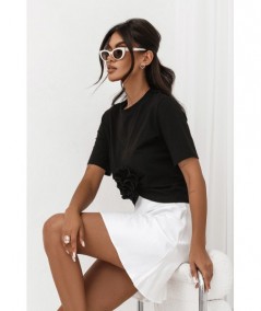 Kremowa spódnica mini z gumką i wysokim stanem Lisse