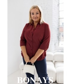 Elegancka klasyczna koszula bordowa w rozmiarach Plus Size