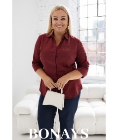 Elegancka klasyczna koszula bordowa w rozmiarach Plus Size