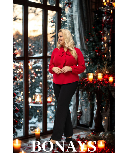 Gładka czerwona koszula na święta