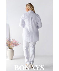 Biała koszula damska z wiskozy ELEN Plus Size