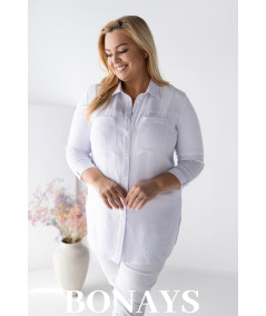 Biała koszula damska z wiskozy ELEN Plus Size