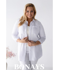 Biała koszula damska z wiskozy ELEN Plus Size