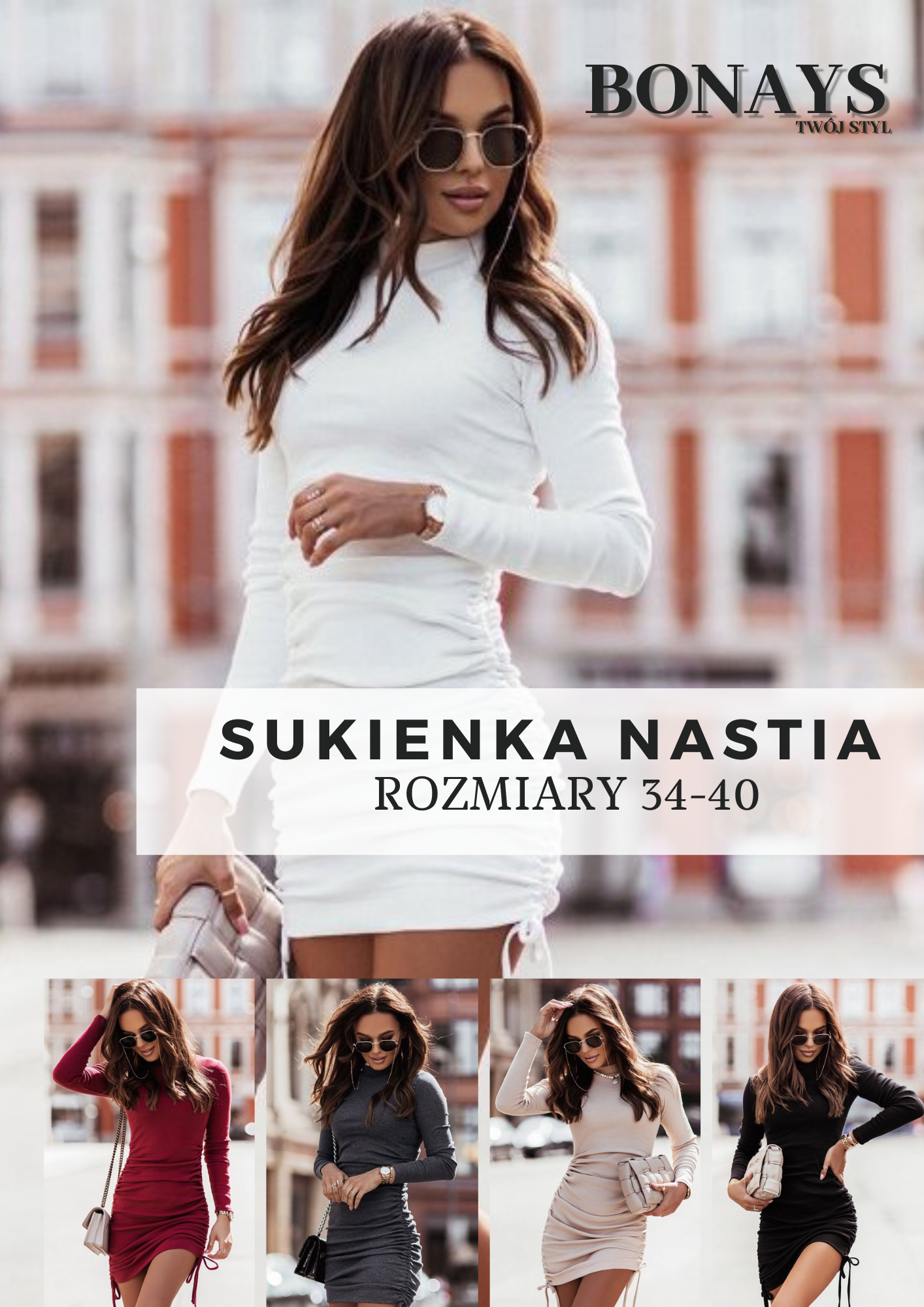 prążkowana sukienka dopasowana