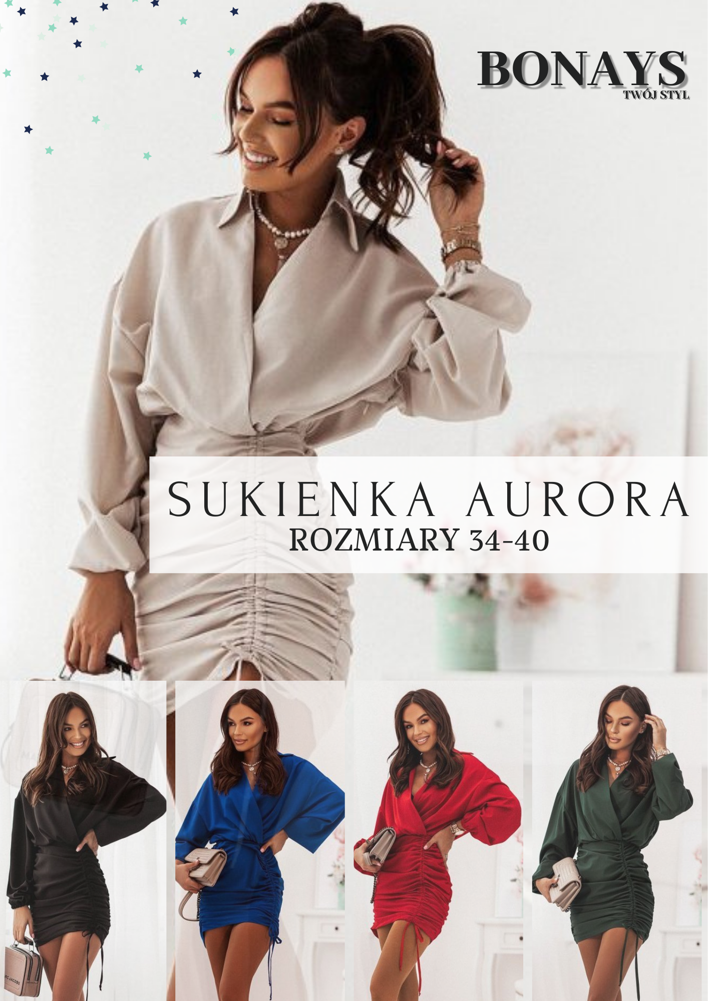 koszulowa sukienka na swięta