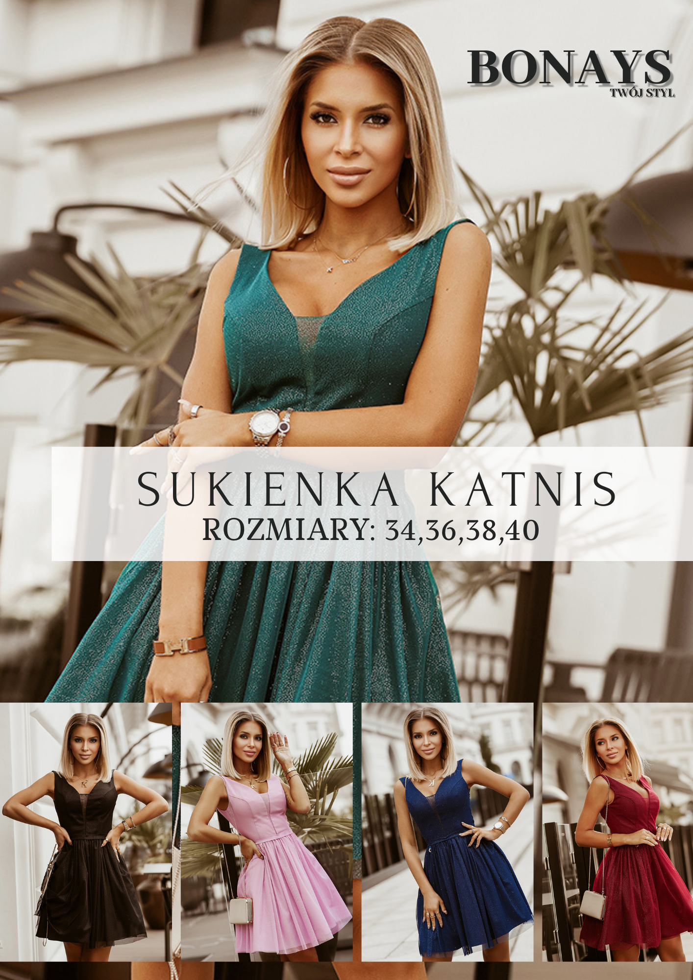 tiulowa sukienka z dekoltem Studniówka