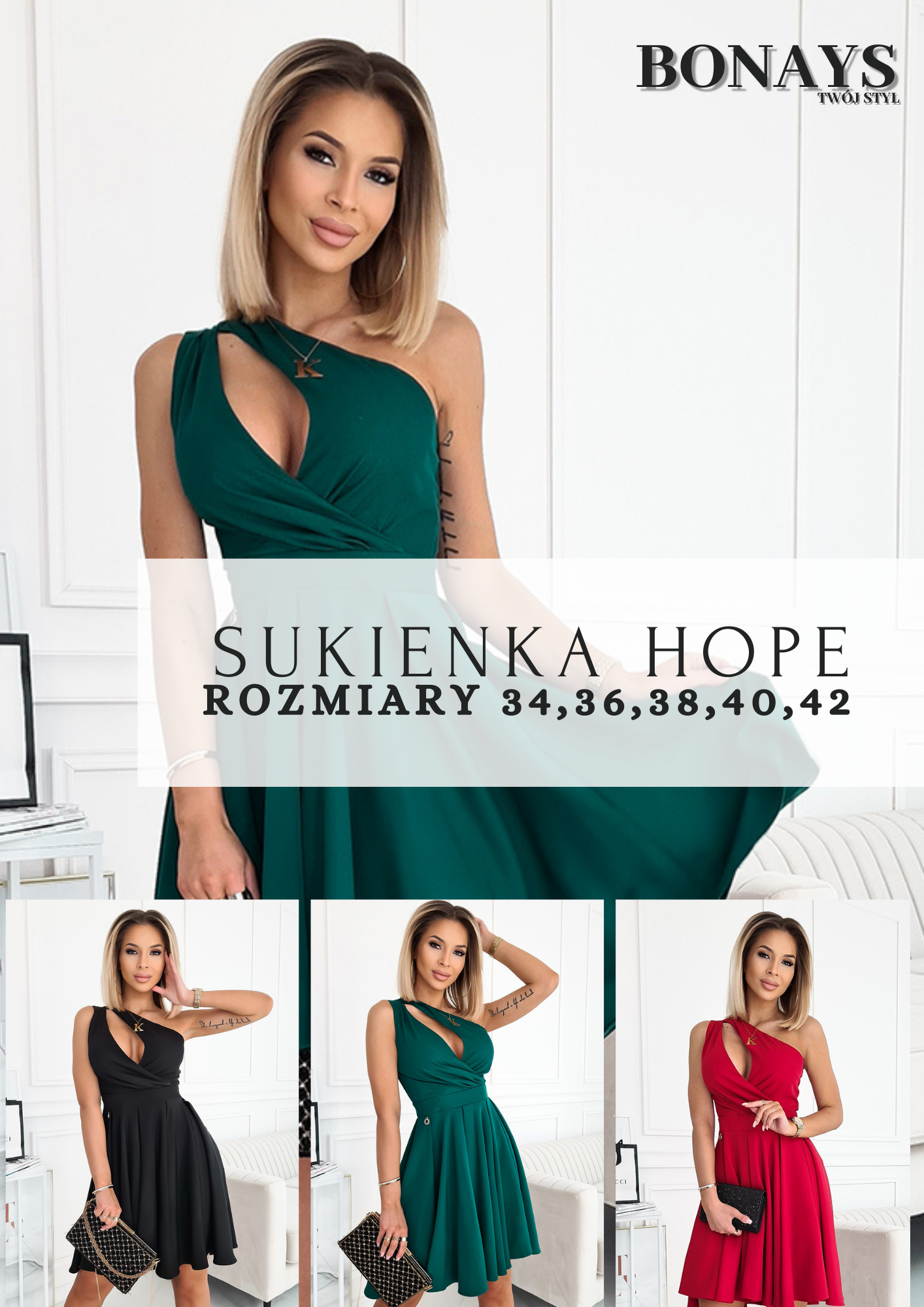 rozkloszowana sukienka na walentynki